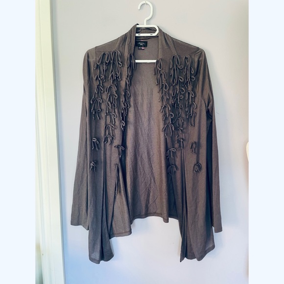 Anthropologie Deletta Purple Longsleeve Cardigan With Bowtie knot Design - Picture 6 of 6